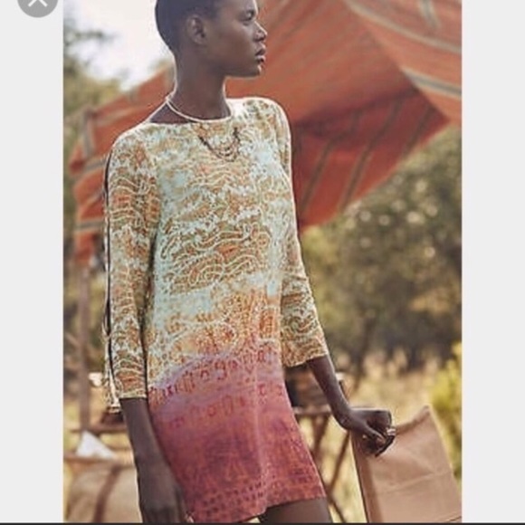 Maeve Cleome Watercolor Silk dress - Picture 2 of 8